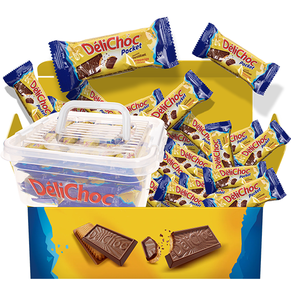 Mixxboxx Délichoc Pocket melkchocolade 50 stuks voor €26,99 i.p.v. €38,59