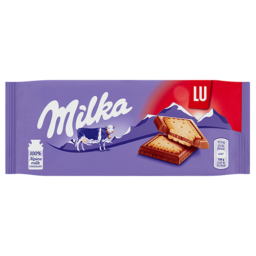 Tablette Milka avec biscuits LU 100 grammes