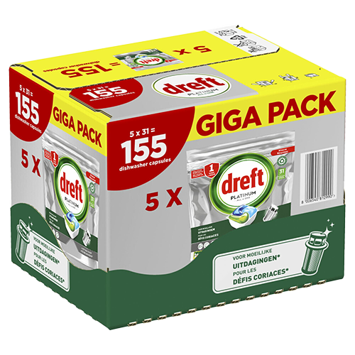 Dreft Platinium Giga Pack All-In One vaatwascapsules