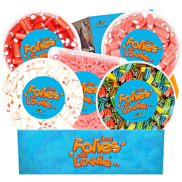 Geniet nu van de Les Folies de Lowie snoepbox voor €37,95 i.p.v. €57,45