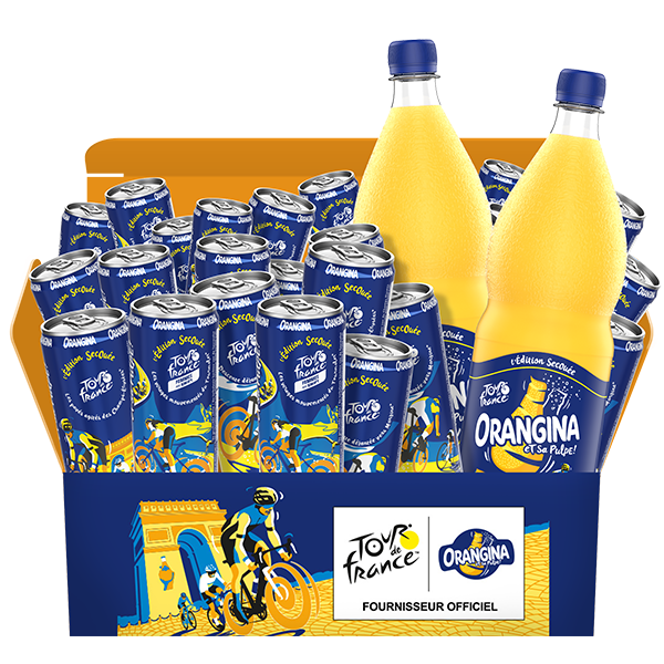 Découvrez la boîte Orangina - Tour de France Edition Limitée pour seulement 23,95 € au lieu de 32,25 € ! 