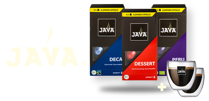 Ontdek het JAVA ontdekkingspakket capsules (Nespresso®* compatible) voor maar 85,87€ i.p.v. 120,48€