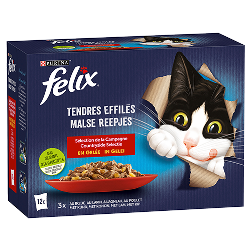 Felix malse reepjes countryside in gelei (vlees) 12 x 85 gram
