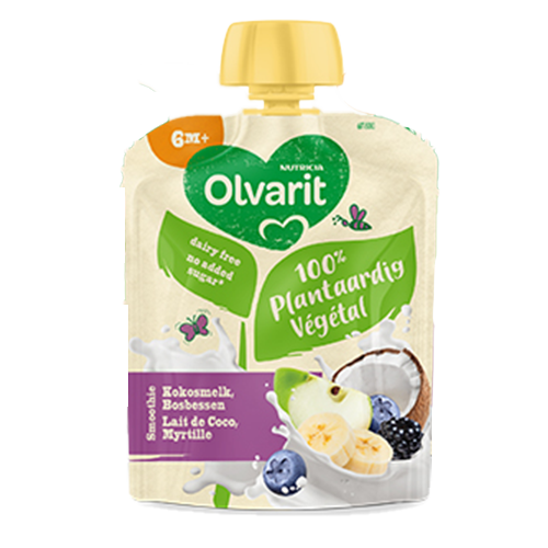 Olvarit baby pouches kokosmelk & bosbessen